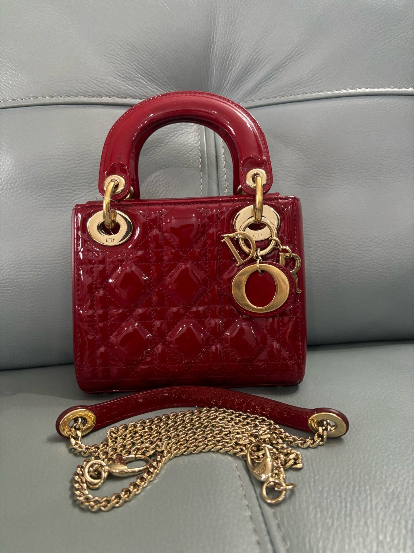Lady Dior  Patent Leather Red