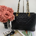 Chanel Grand Shopping Tote (GST) Black Caviar Leather Tote Bag with Gold Hardware