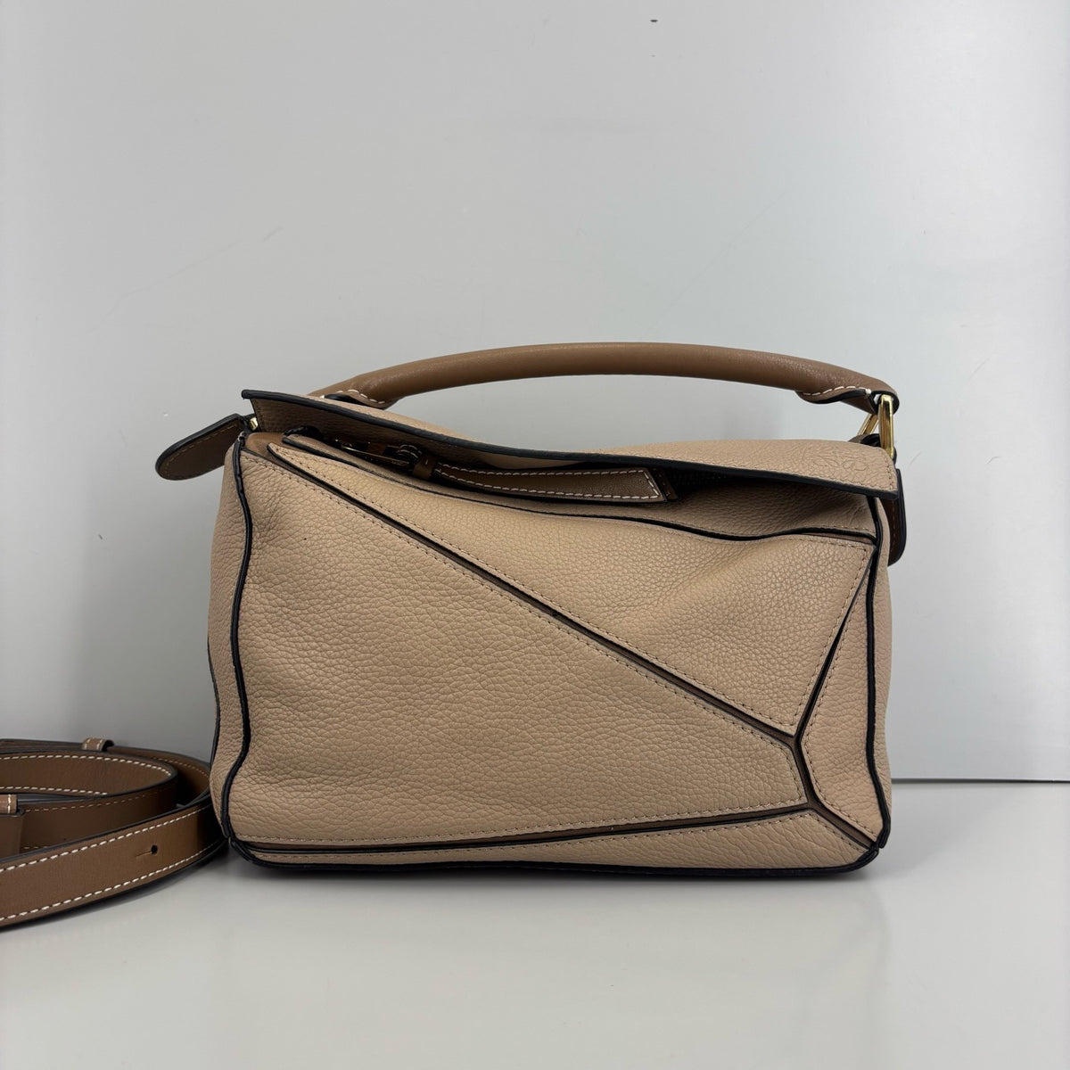 Loewe Puzzle Small Beige Grained