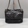 Saint Laurent Niki Medium, Black Crinkled Calfskin