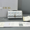 Christian Dior Metallic Silver Cannage Lady Dior