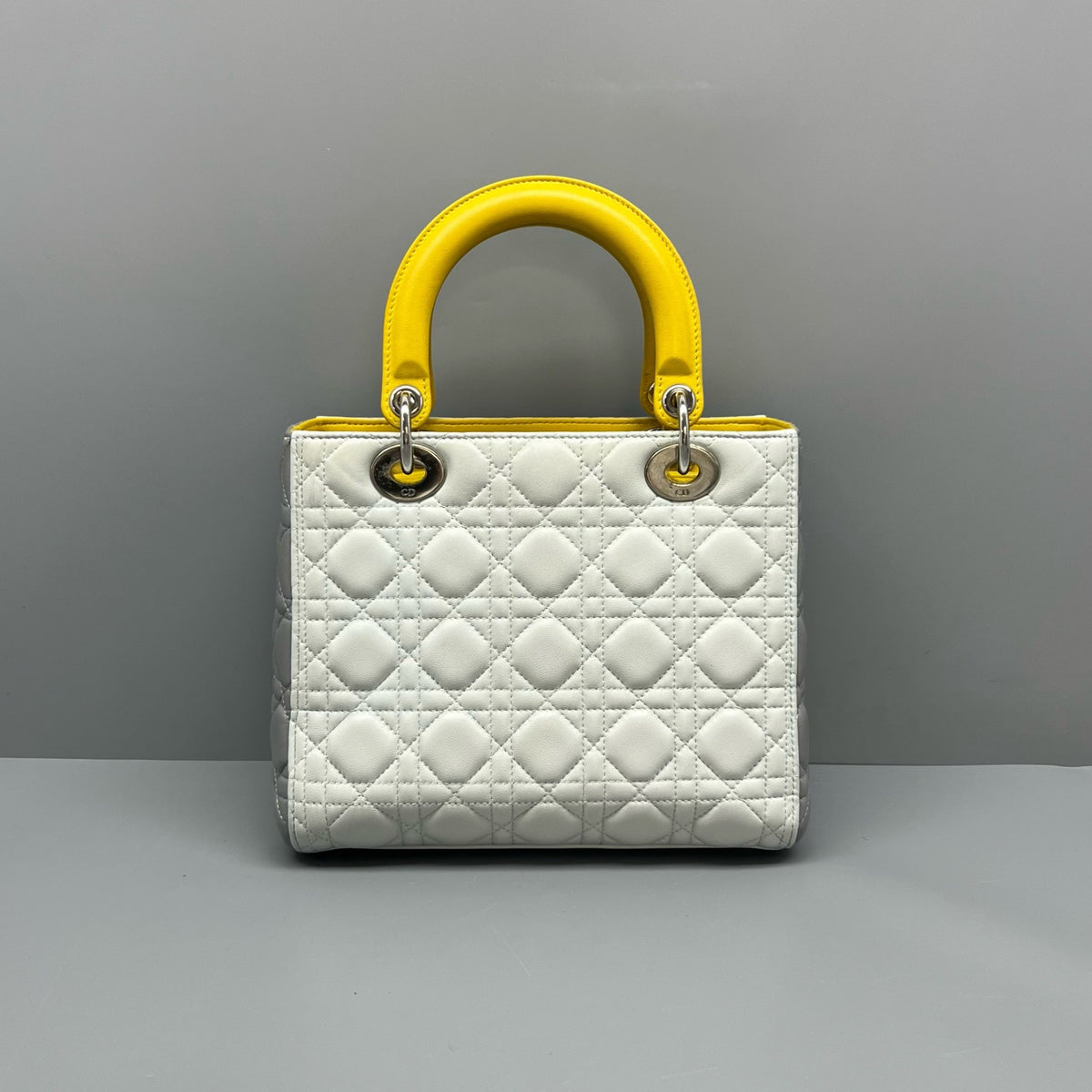 Dior Lady Dior Medium  Two‑Tone White & Yellow