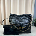 Chanel 22 Bag Medium Black Calfskin Gold Hardware