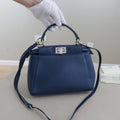 Fendi Peekaboo Small Navy Blue Leather Bag
