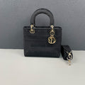 Dior Lady D-Lite Bag Black Cannage Embroidery