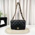 Chanel Square Fatty Black Gold Bag