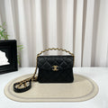 Chanel Handle Flap Small Black Caviar Bag
