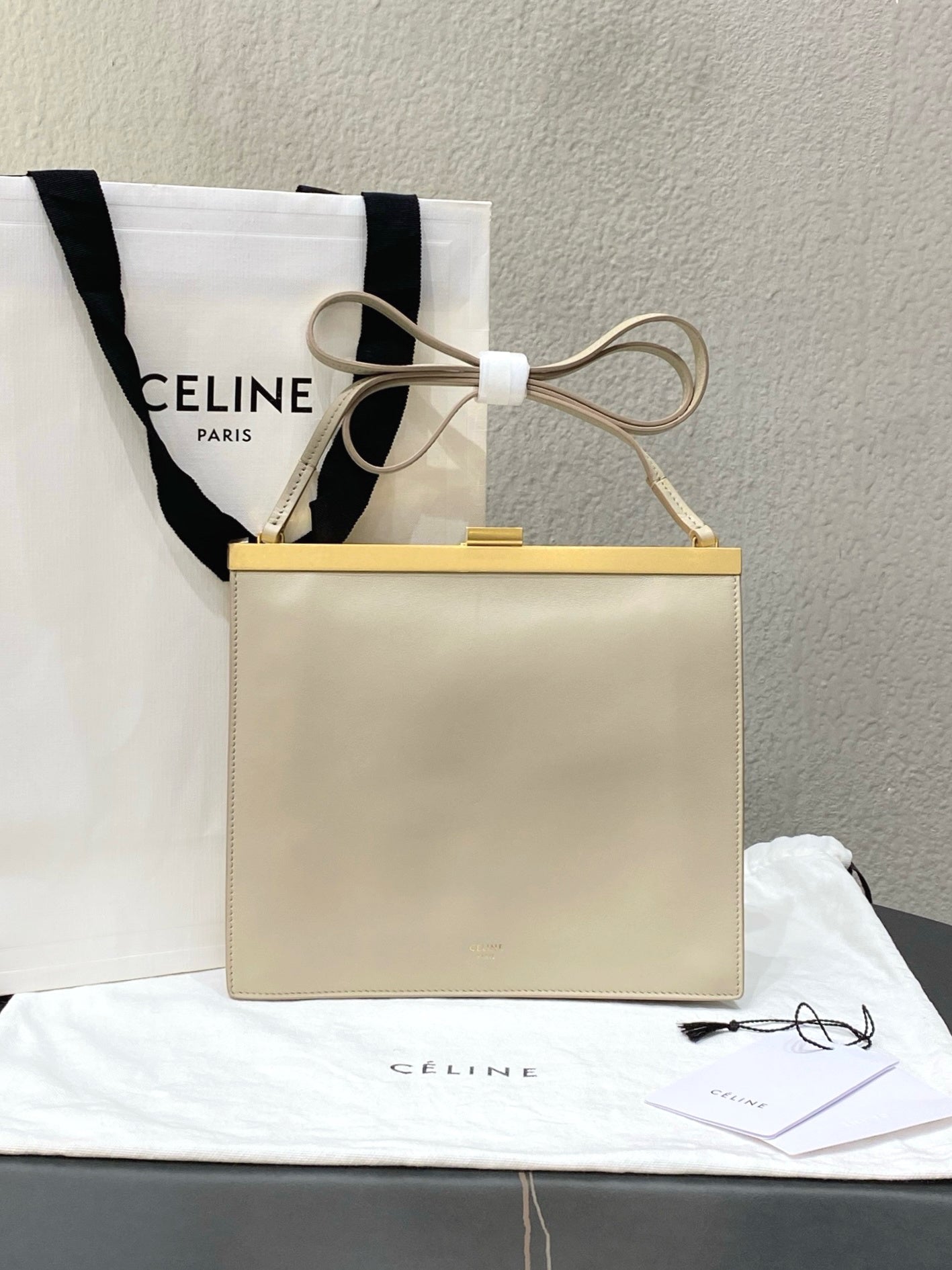 Celine clasp mini chalk