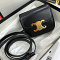 Celine Mini Triomphe Box, Black Shiny Calfskin Leather