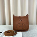 Hermes Evelyne Mini Gold Brown Leather Bag