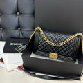 Chanel Le Boy Medium Flap Shoulder Bag in Soft Black