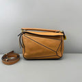 Loewe Tan Grained Leather Puzzle Small