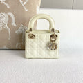Dior Lady Dior Mini, White Patent Cannage Leather
