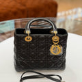 Dior Lady Dior Medium Black Cannage Leather