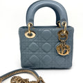 Dior Lady Dior Mini Blue（ This bag has undergone full professional conditioning）