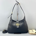 Gucci Black GG Leather Hobo