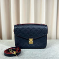 Louis Vuitton Pochette Metis MM Navy Embossed Leather