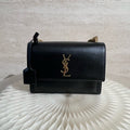 Saint Laurent Sunset Medium Black Leather Gold Hardware