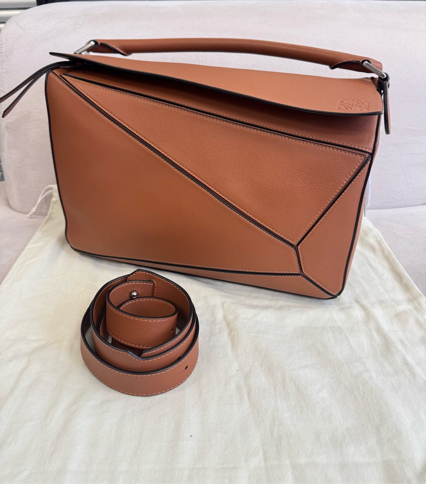 Loewe Tan  Large Puzzle sliver hardware