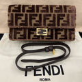 Fendi Baguette, Brown Velvet FF Jacquard Canvas