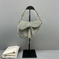 Dior Saddle Grey Crystal‑Embellished