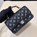 Chanel Small WOC with Top Handle, Black Lambskin Leather