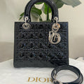 Dior Lady Dior Black Patent Leather