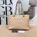 Chanel GST Tote, Beige Caviar Leather
