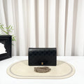 GUCCI Signature Black & Gold WOC Chain Bag