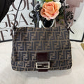 Fendi Zucca Canvas Large Baguette Shoulder Bag