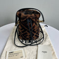 Fendi Mini Mon Tresor Bucket Bag in FF Zucca Shearling Fur