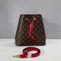 Louis Vuitton Neonoe MM Monogram Bucket Bag Red Trim