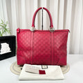 Gucci Medium Red Guccissima Leather Tote Bag