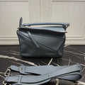 Loewe Mini Puzzle Crossbody Bag in Ash Blue Smooth Soft