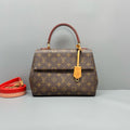 Louis Vuitton Cluny BB Monogram Canvas Red Leather