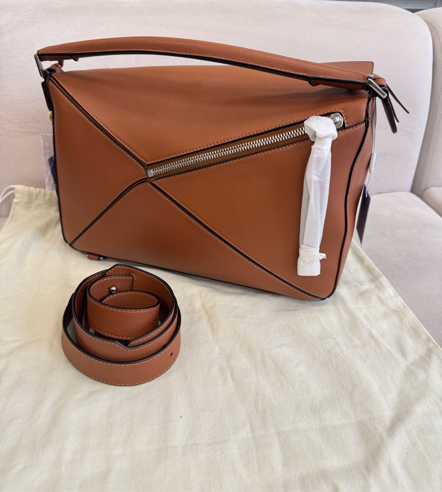 Loewe Tan  Large Puzzle sliver hardware
