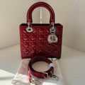 Dior Medium Lady Dior Burgundy Patent