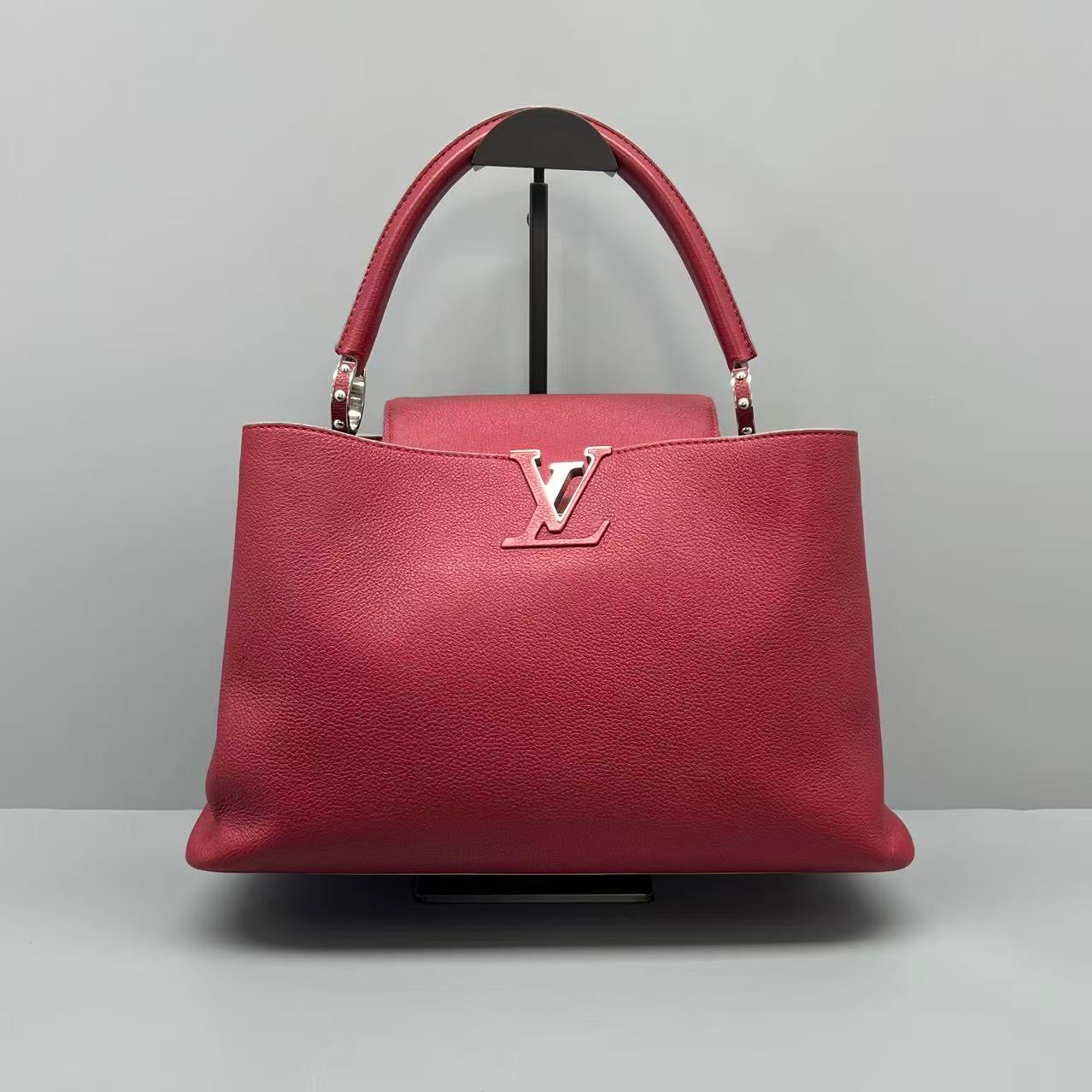 Louis Vuitton Red Calfskin Capucines MM