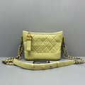 Chanel Pale Yellow Quilted Leather Gabrielle Hobo Crossbody Bag