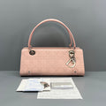 Dior Pink Cannage Leather Handbag Silver Hardware Shoulder Bag