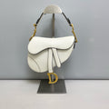 Dior Mini Saddle Bag White Grained Calfskin
