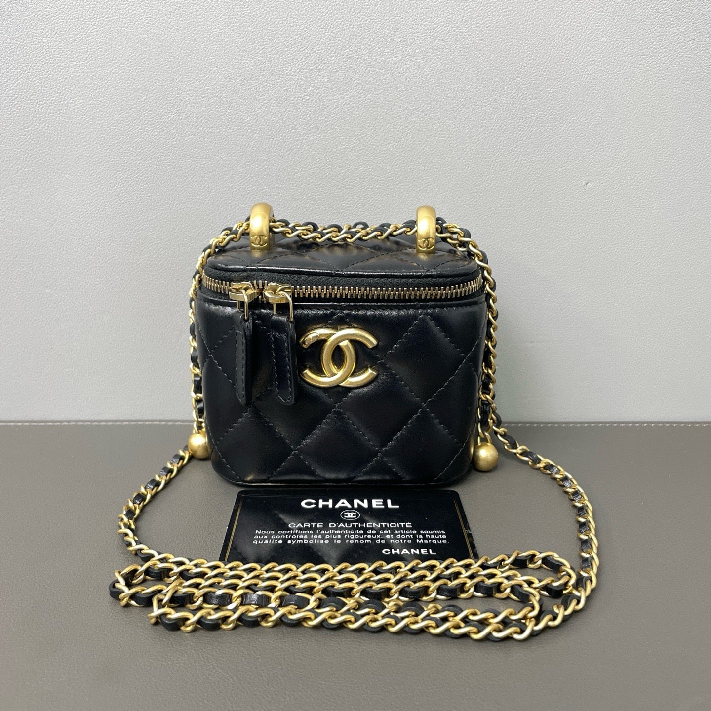 CHANEL Vanity Case with Gold Ball