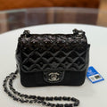 Chanel CF Mini Square Patent Black
