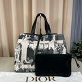 Dior Canvas Tote Bag With Pouch Canvas & Leather 37cm