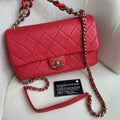 Chanel Medium Classic Flap Bag in Red Lambskin with Silver