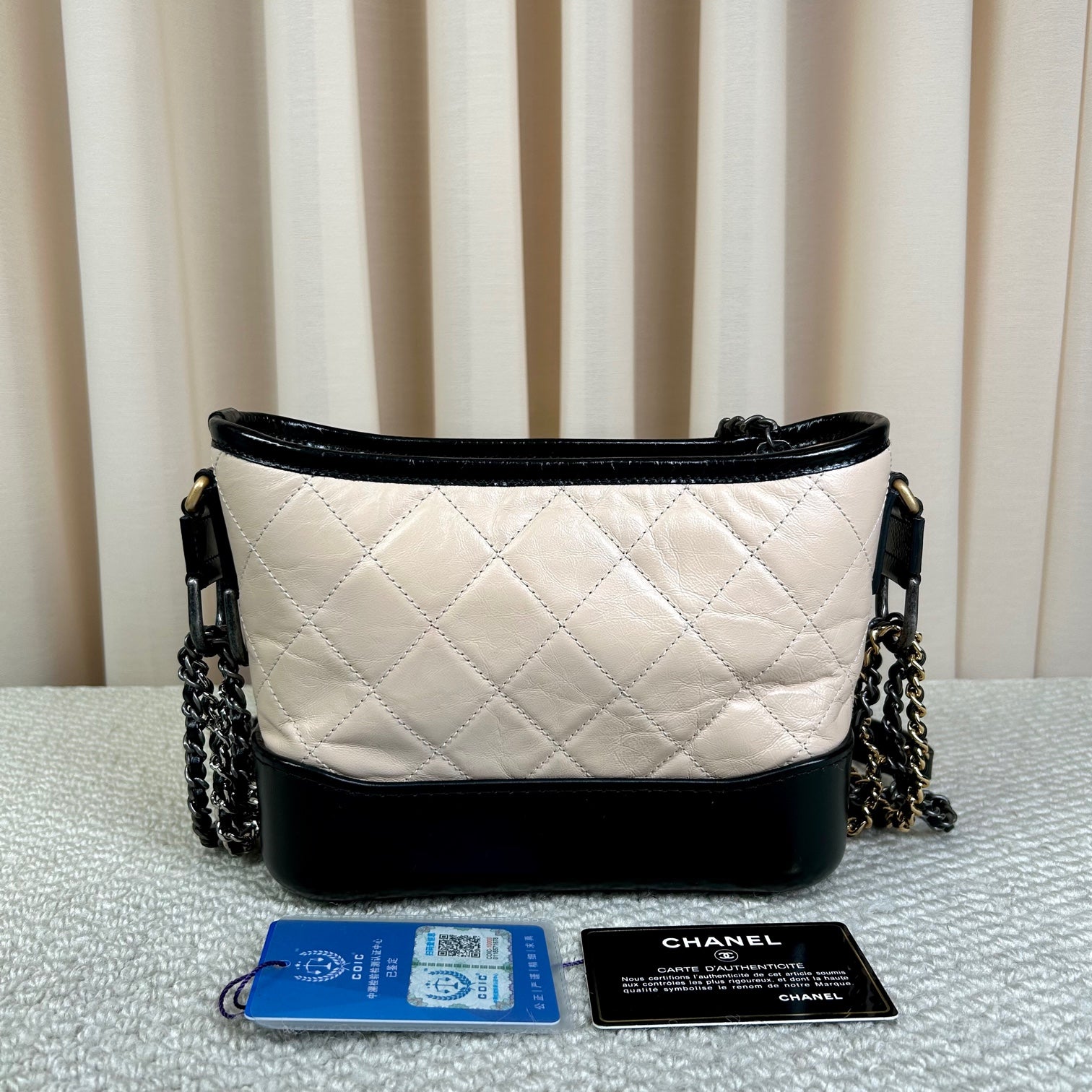 Chanel Black & Beige Contrast Gabrielle Hobo Bag
