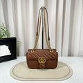 GUCCI Marmont Small Brown Leather Bag