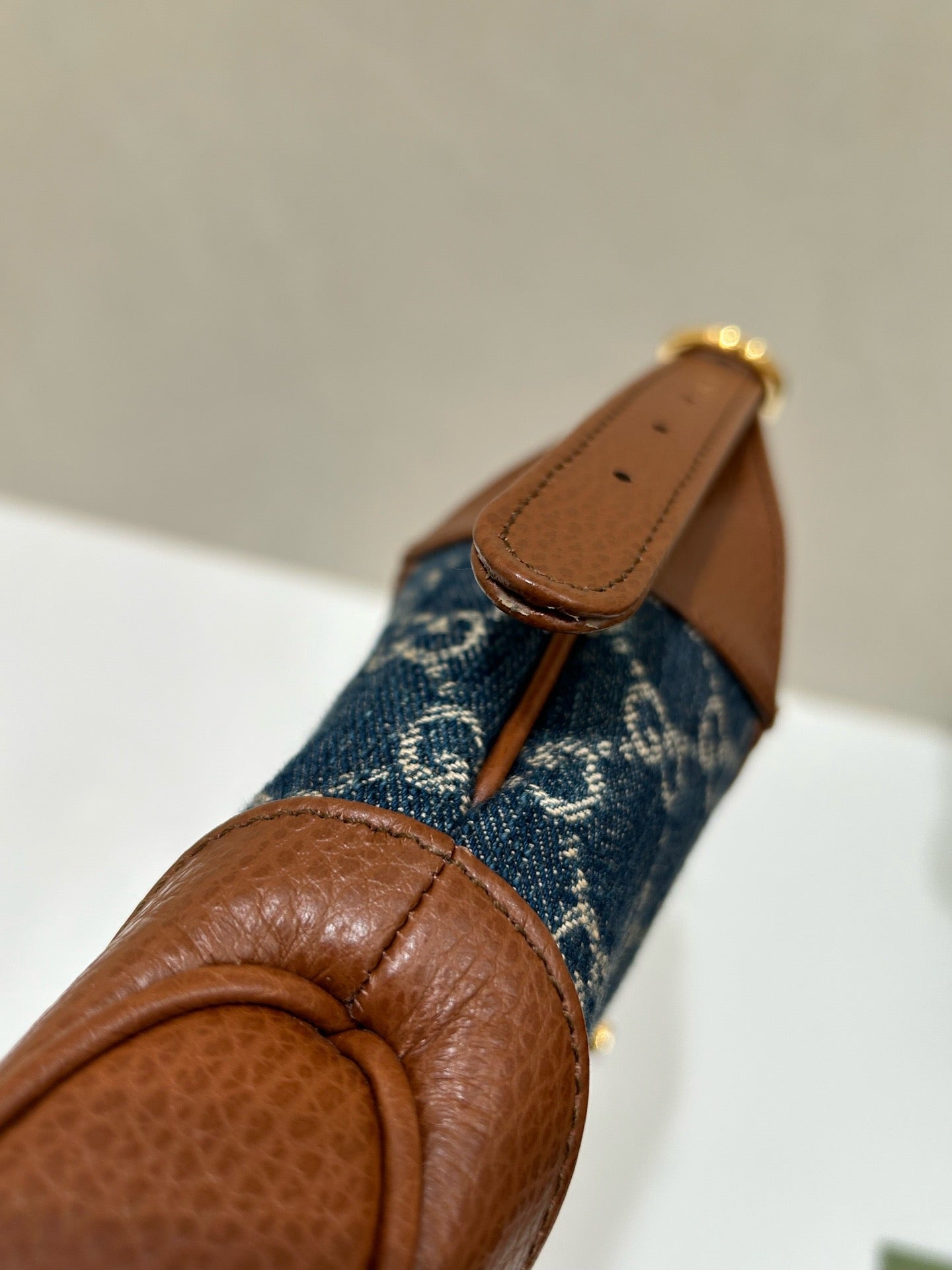 Gucci Jackie 1961 Denim GG Canvas + entrupy