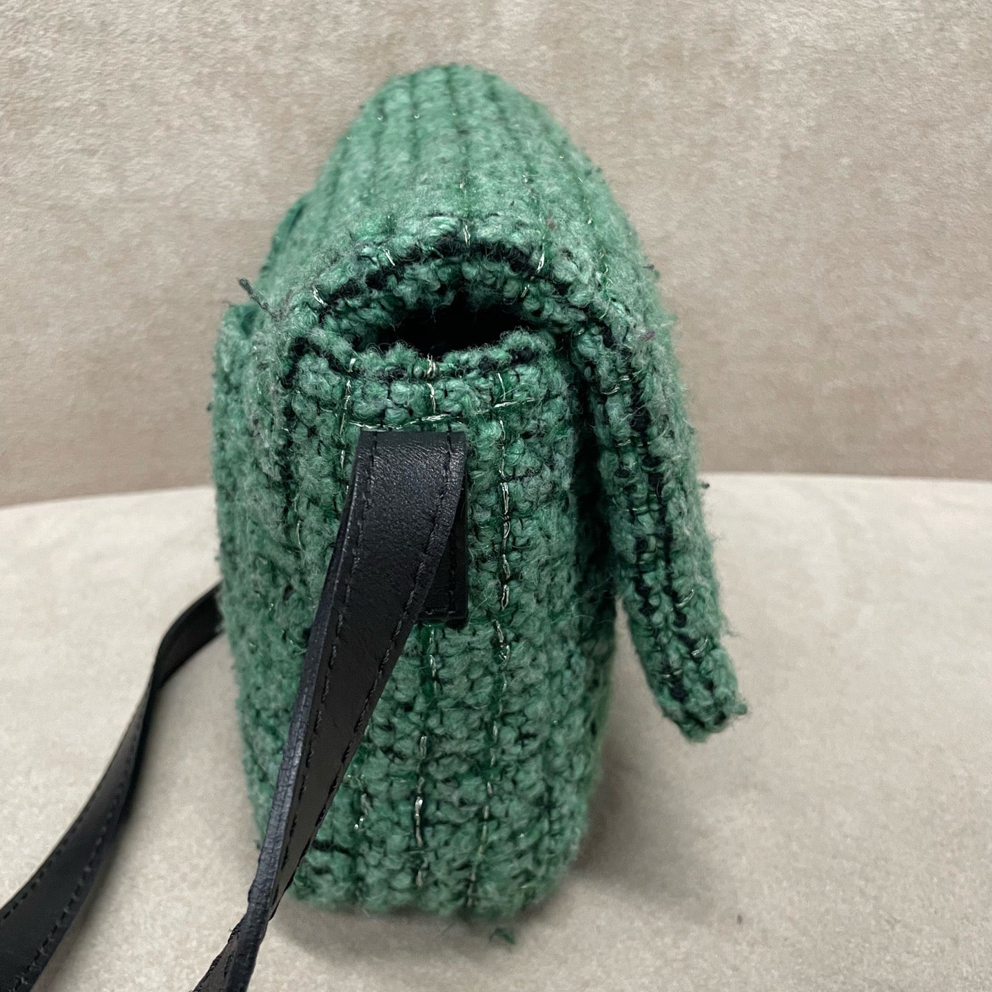 Chanel Green Tweed Medium Shoulder Bag