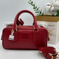 Miu Miu Small Bowling Bag Red Calfskin Leather